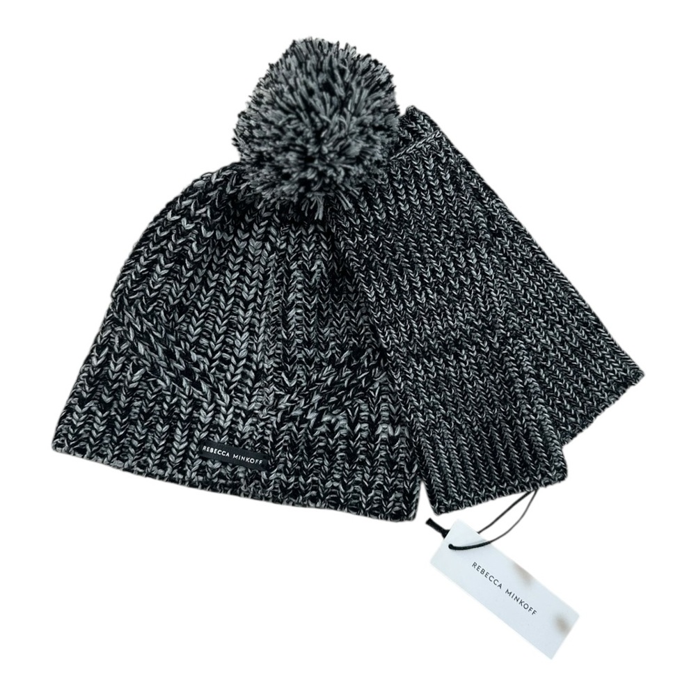 Rebecca Minkoff Marled Knit Beanie & Hand Warmers Set NWT - Picture 2 of 7